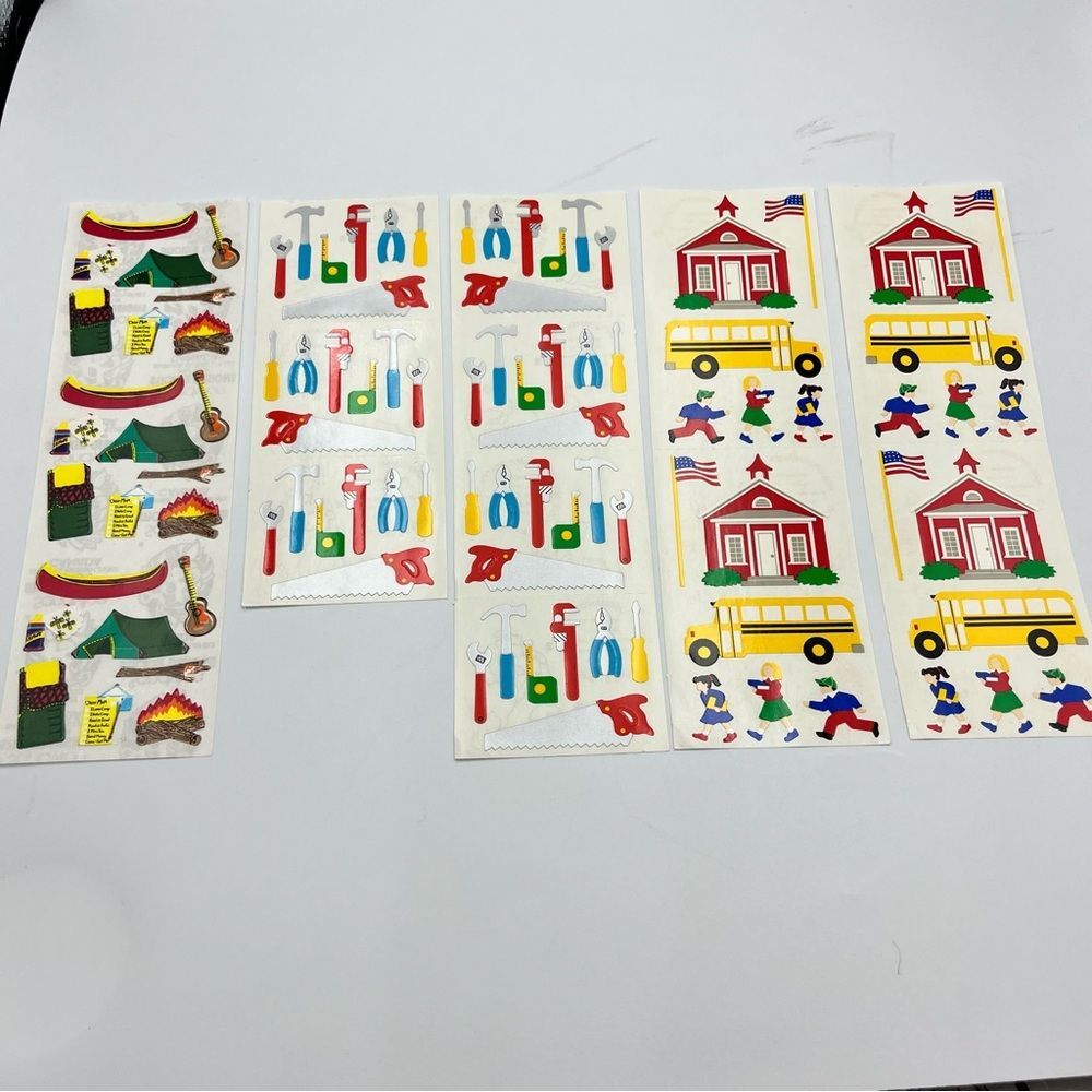 Vintage Mrs. Grossman Colorful Camping and School stickers Decals